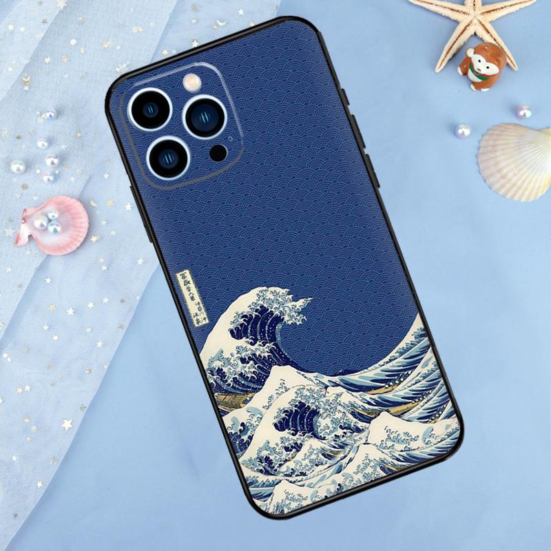 Japanese Great Wave of Kanagawa Phone Case For iPhone 14 13 12 11 15 16 Pro Max 7 8 Plus XR X XS Max 12 13 Mini Cover Case
