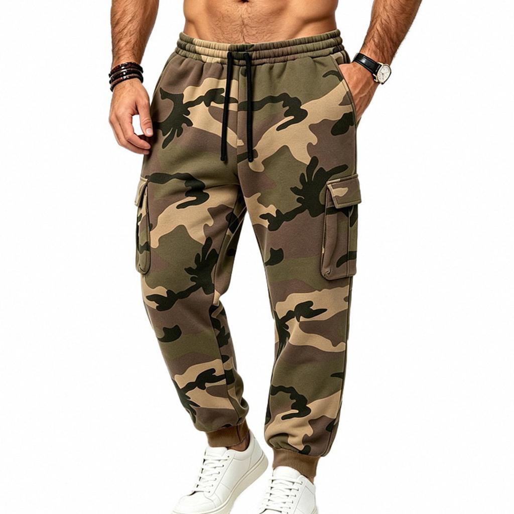 Men's Cargo Sweatpants Loose Fit Hip Hop Joggers for Outdoor Sports