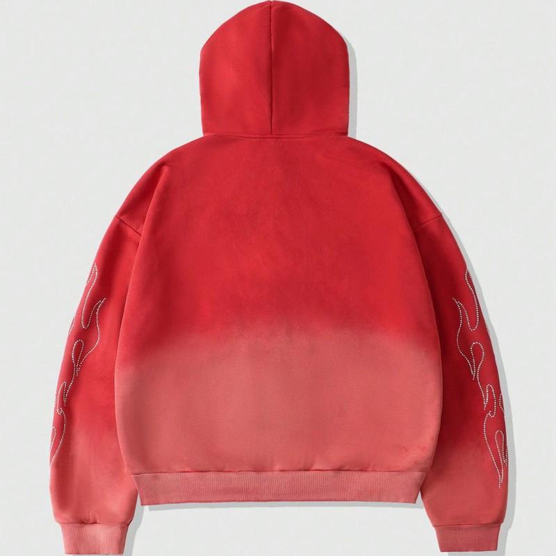 Unisex Übergroßer Kapuzenpullover Mit Gesticktem Schriftzug Lockerer Schnitt Streetwear Langarm Pullover