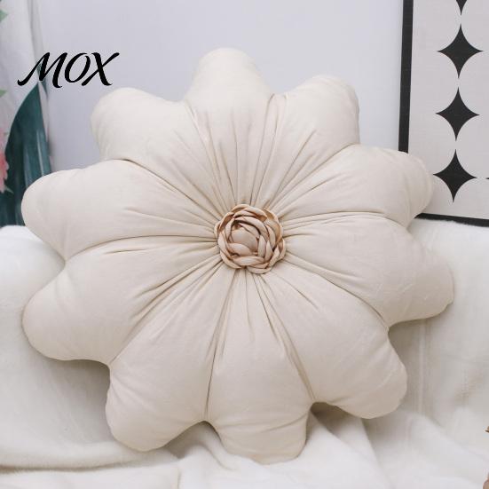 Stuffed Flower Shaped Pillow Round Throw Pillow, 16 Inch Decorative Cushion, Soft for Living Room Shape Sofa Couch Bed Chair Velvet Pillows