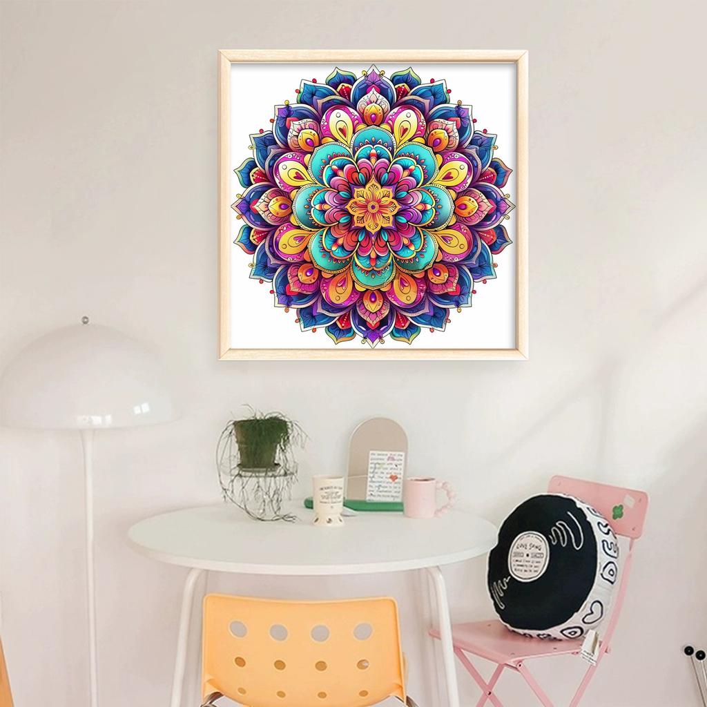 Mandala Pełna 11CT DIY Wzory Nadrukowane Zestaw do Haftu 40x40cm Nadrukowane Zestawy do Haftu Krzyżykowego dla Początkujących Dorosłych Wystrój Domu