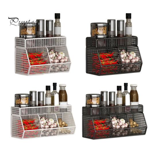 Wire Mesh Storage Basket Large Capacity Strong Load-bearing Easy Installation Wall Mounted Shelf Organizer Basket