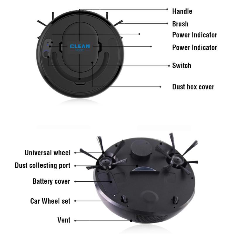Sweeping Vacuum Cleaner Smart Robot Floor Cleaner 3-In-1 Auto Rechargeable Smart Floor Clean Machine