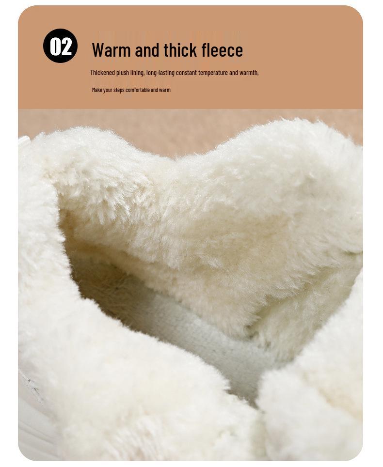 2025 Women's High-Top Plush Thick-Sole Winter Sneakers, Wide Fit, Large Sizes
