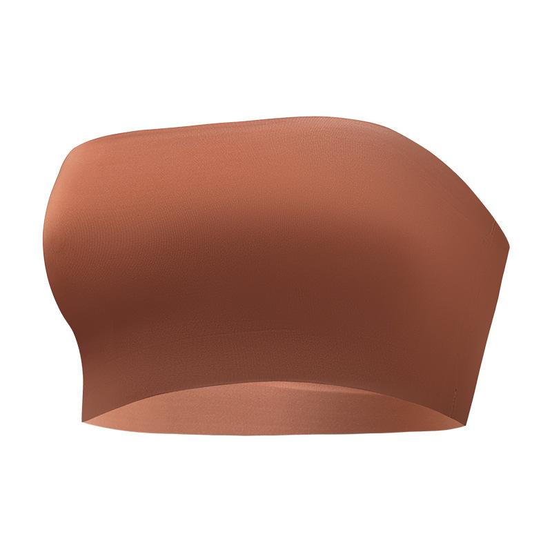 Plus Size Seamless Ice Silk Anti Slip Push Up Comfortable Breathable Women Bandeau Bra