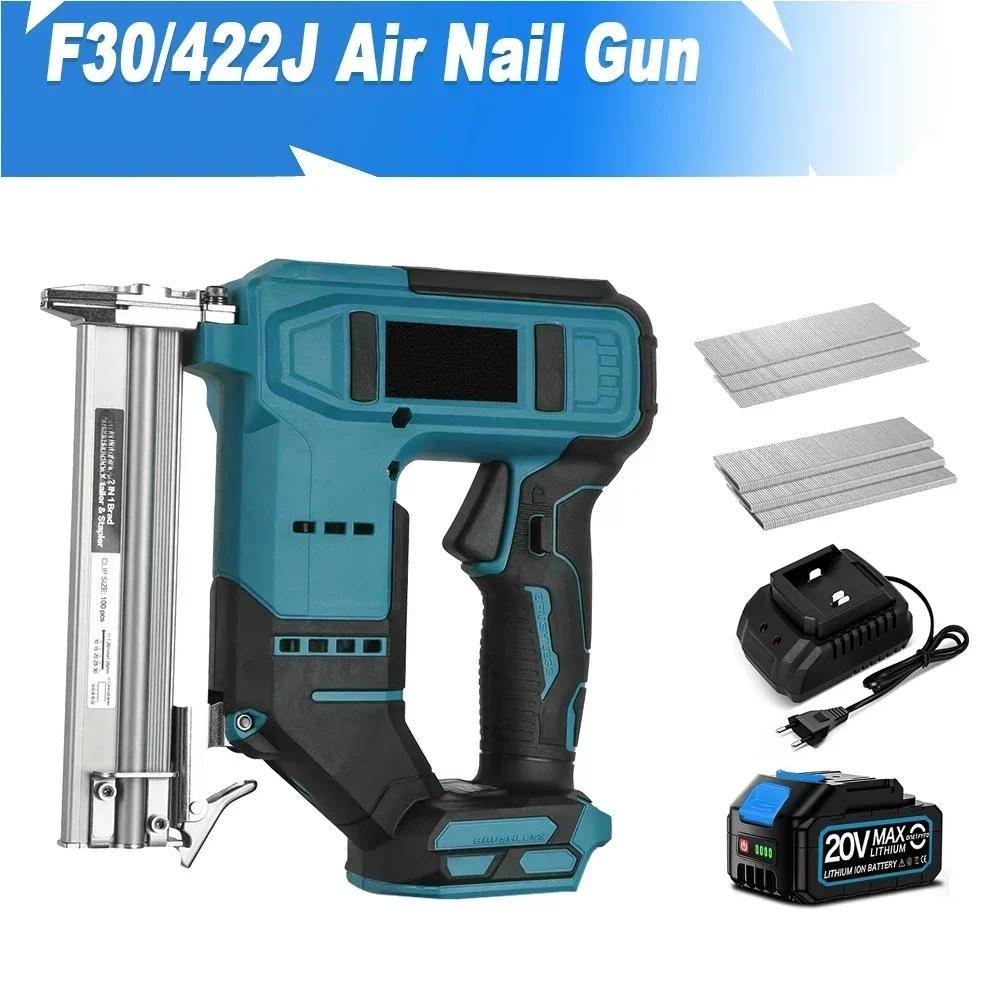 2 In 1 Cordless Portable Nailer Stapler Framing U-shape Nail Woodworking Power Tools Brushless Electric Air Nail Gun