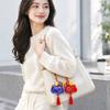 Polyester Fiber Sheep Plush Doll Chinese Style Bag Charm Festive Vibe Key Pendant  Gift