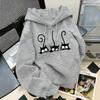 Womens Casual Hooded Sweatshirt - Warm Fleece Lined Loose Fit Long Sleeve Daily Wear