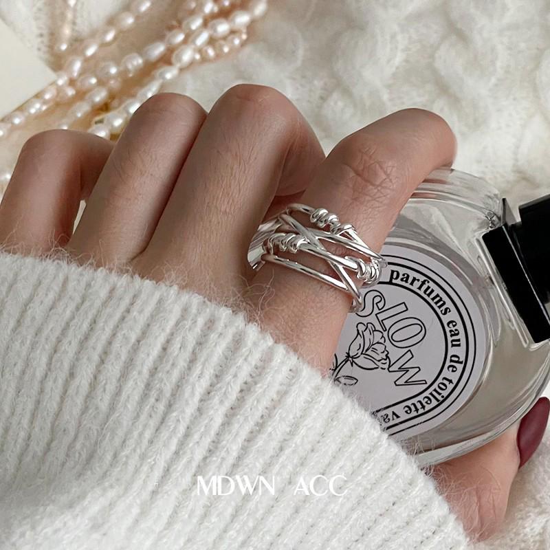 2025 New Luxe Retro Open Ring In S925 Sterling Silver with Double Pearls for Women