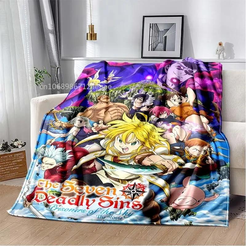 Thicken Blanket Anime The Seven Deadly Sins Printed Flannel Blankets for Beds Sofas Warm Bed Sheet Soft Blanket