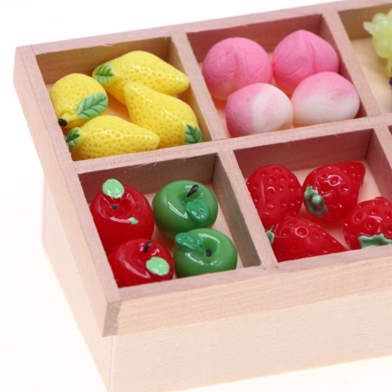Market Fruit Shelf Miniature Stall Shelf Model Grocery Store Accessories Role Play Supermarket for Market Doll House