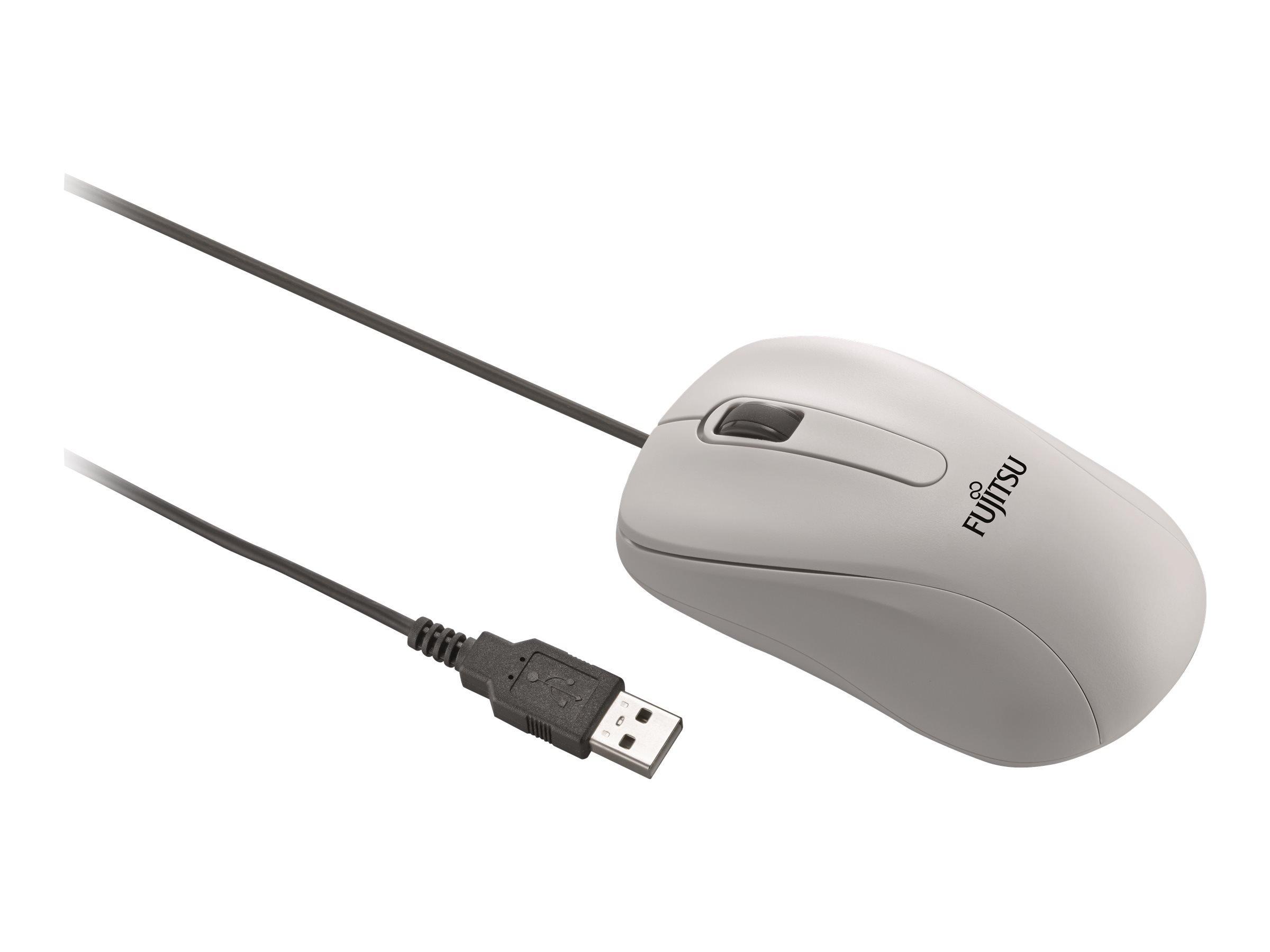 

FUJITSU M520 USB Optical Mouse 3 Buttons 1000 DPI Ambidextrous Bulk White CP664644-01 (White) білий
