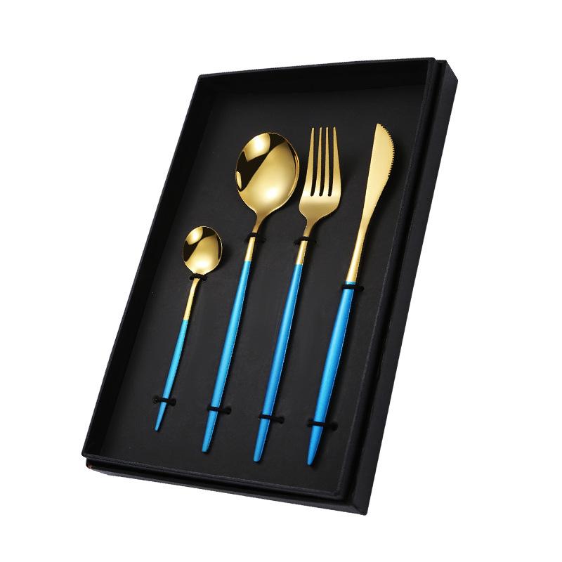 Stainless Steel Knife and Spoon Set, Fork and Spoon, Smooth Integrated Molding, Unibody Dishes, Gift for Home, Full Set