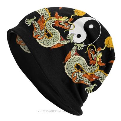 Autumn Spring Hats Yin Yang Dragon Thin Hat Bonnet Special Skullies Beanies Caps Unisex Women's Earmuffs