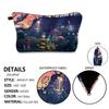 Portable Travel Toiletry Makeup Bag Mushroom Print Cosmetic Bag Large Capacity Casual Storage Bag for Women Girl