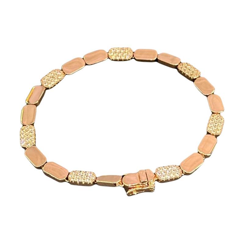 APM Monaco Square connected synthetic cubic zirconia alloy plated with 18k gold bracelet women's rose gold PB5343OX