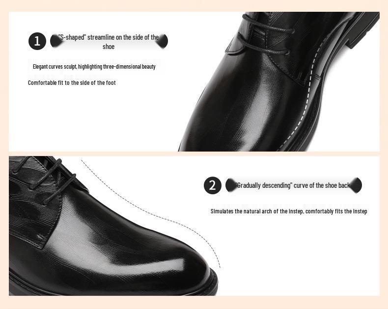 Red Dragonfly Men's Genuine Leather Dress Shoes - British Style Derby for Wedding & Business.