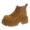 Chelsea Martin boots women's 2025 new spring and autumn thick-soled heightening cigarette tube short boots small super fire big yellow boots