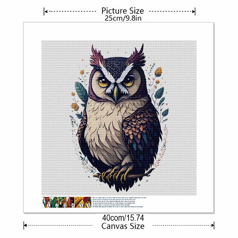 New Arrival 5D DIY Full Circle Diamond Painting "Painted Black Owl" Embroidery Cross Stitch Home Decor Gift