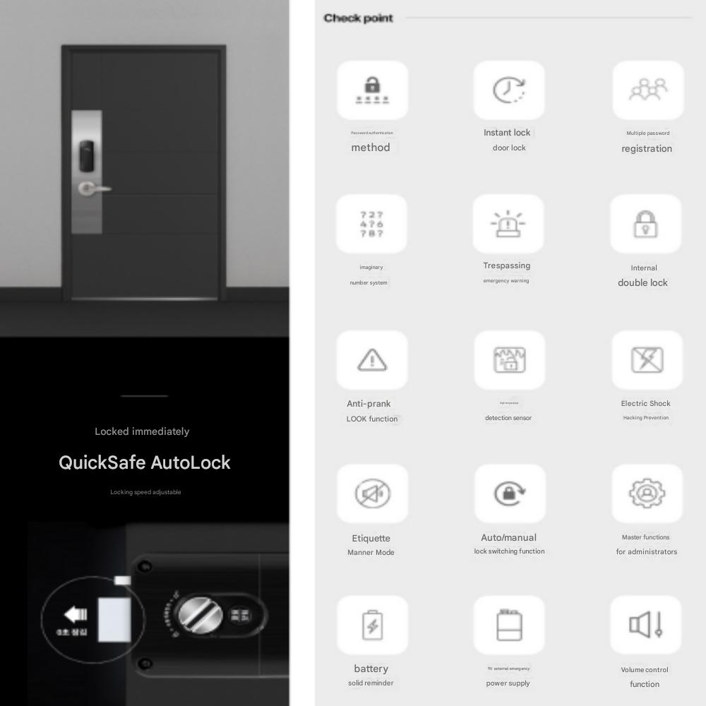 Fechadura Digital de Porta Link, Teclado Numérico de Bloqueio Instantâneo, Autoinstalação, Sem Cartão