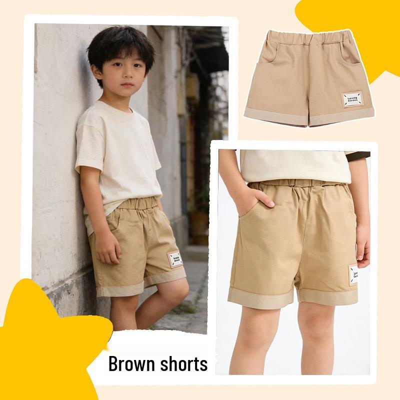 Summer Boys Casual Patch Logo Shorts - Kids Capris 120cm