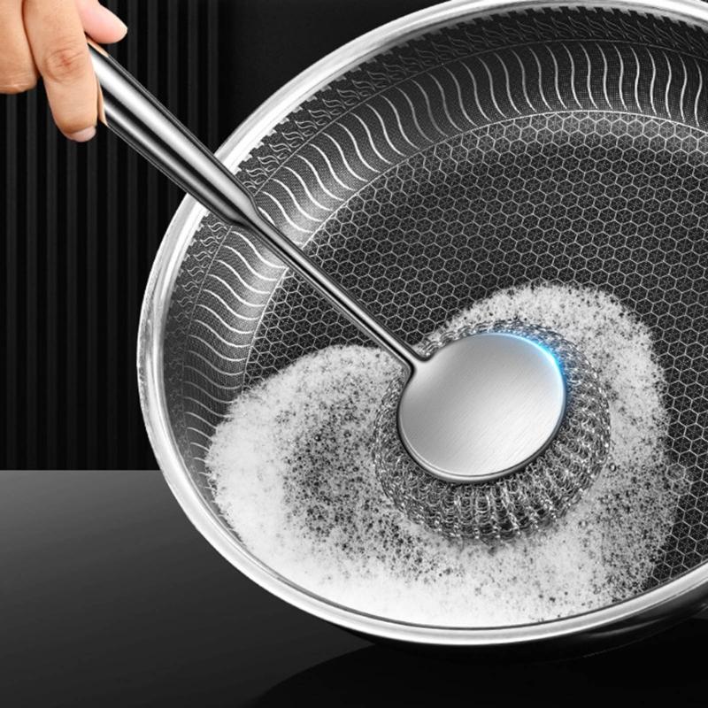 Professional Stainless Steel Scrub Cleaning Brush with Comfortable Handle