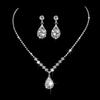Bright Diamond Zircon Water Drop Necklace Earrings Wedding Jewelry, Shooting Jewelry Set