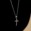 Lewe Clear cross long necklace