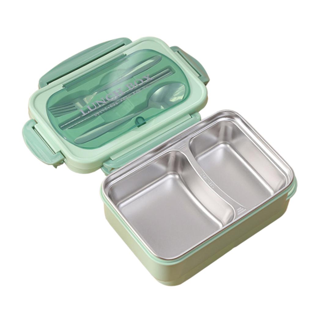 Portable Lunch Box 304 Stainless Steel Leakproof Divided Food Containers with Spoon and Chopsticks