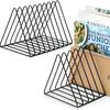 Vinyl Record Holder 9 Slot Metal Storage Rack Vinyl Albums Storage Organizer Magazine Book CD Album Triangle Display Rack Record