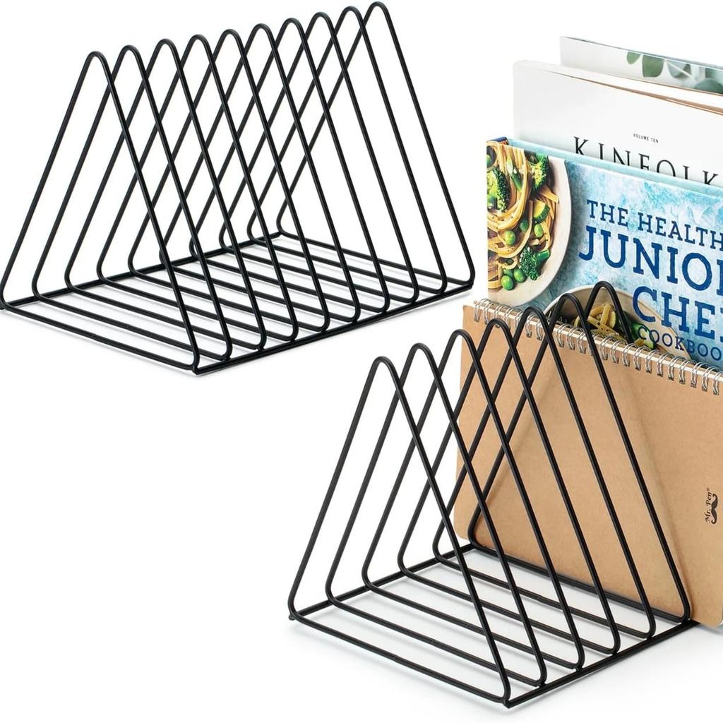 Vinyl Record Holder 9 Slot Metal Storage Rack Vinyl Albums Storage Organizer Magazine Book CD Album Triangle Display Rack Record
