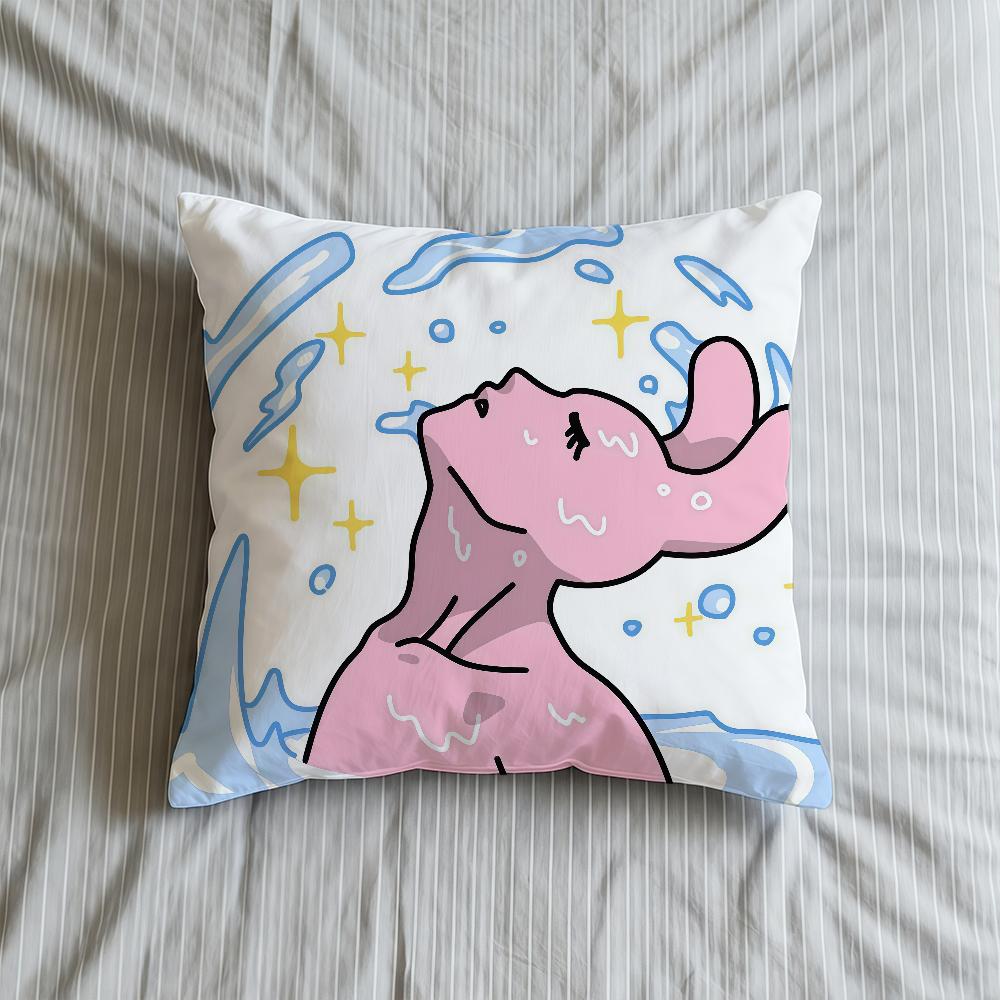 My F-Friend Pink Rabbit Cartoon Cushion Cover Square Decorative Throw Pillow Case Sofa Bed Living Room Birthday Anniversary