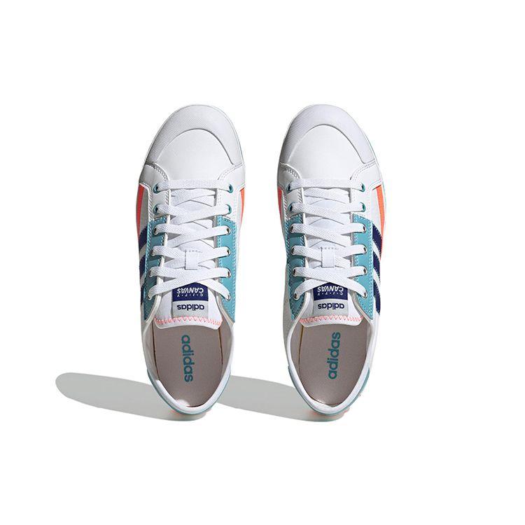 Adidas Neo City Canvas Casual Slip-Resistant Durable Low-Top Skate Shoes Unisex Sneakers White Blue Orange HQ6927