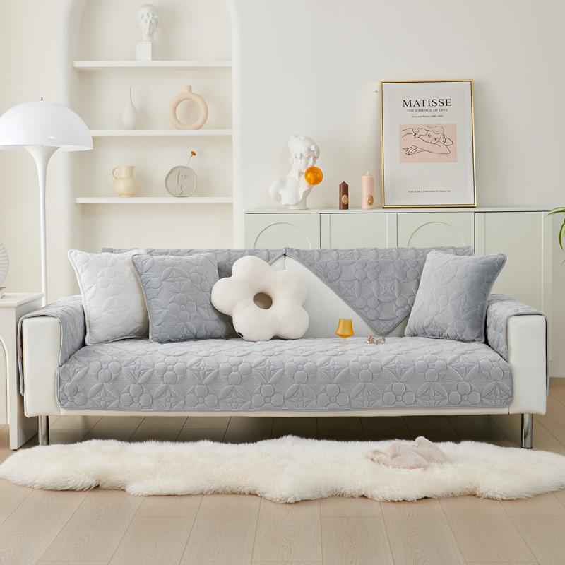 Осенне-зимний новый однотонный плюшевый вышитый супер мягкий диванный чехол для подушки — фото 3