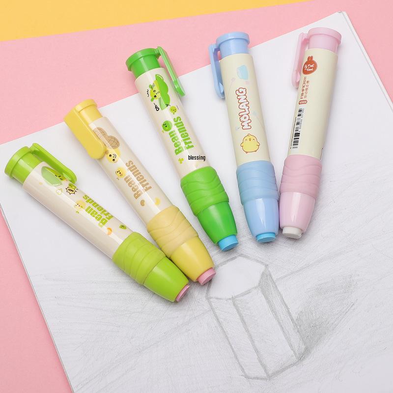 Cute Cartoon Retractable Pen-Style Eraser for Kids