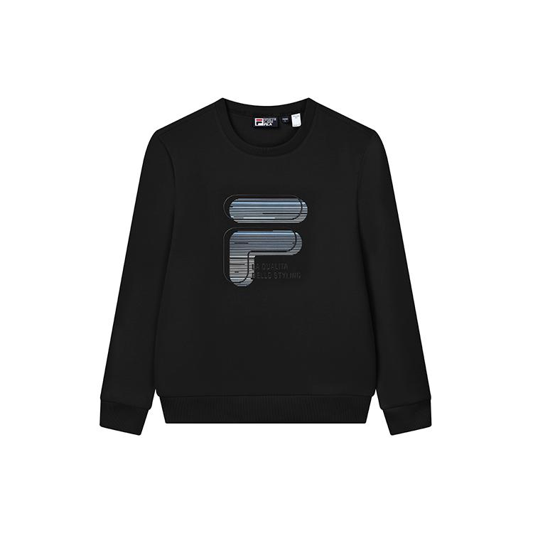 FILA Sweatshirts Men s Jet Black Crew Neck Moderate F51M148236FBK M