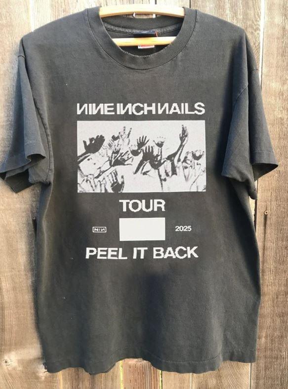 

Nine Inch Nails Tour 2025 Peel It Back Concert Charcoal Unisex Tshirt WA3296 Unisex T-Shirt XXL