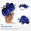 Women’s Fascinator Tea Party Hat Blue Sinamay Headband Cocktail Wedding Veil Elegant Special Occasion Accessory