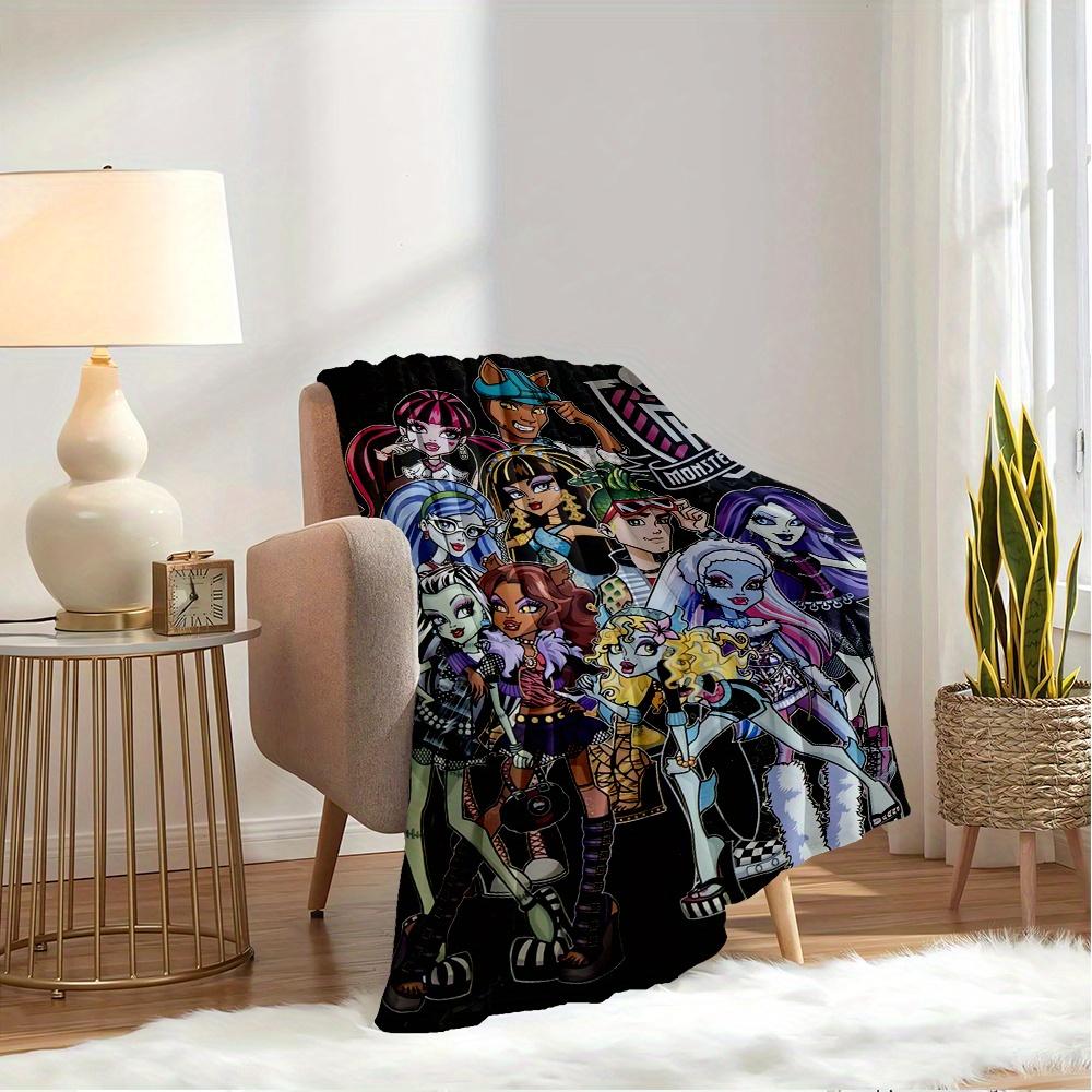 1pc Flannel Throw Blanket, Monster High,Gothic Fashion,Fantasy Pattern Printed Blanket, Warm Cozy Soft Blanket For Couch Bed Sofa Car Office Trave213