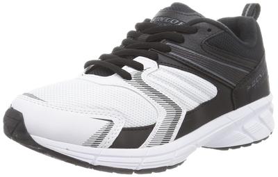 DUNLOP REFINED DM2001 4E Leve e Tamanho de Corrida cm Masculino Largo, Repelente à Água, Caminhada, Corrida Ligeira, Tênis, Branco/Preto, 26.0