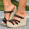 Fashion Women's Platform Wedge Heel Sandals Summer Comfort Non Slip Thick Sole Slippers Woman Casual Slip On High Heeled Sandalias Mujer