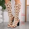 Large Size Summer New Hollow Thick Heel Open-toed Women's Cool Boots British Style Rear Zipper Versatile Casual Women's Shoes