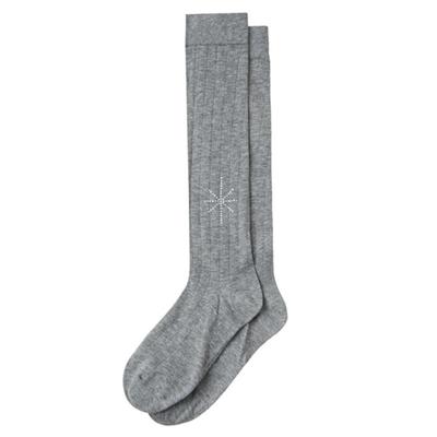 SALTY PEBBLE GLITTERING GEM RIBBED SOCKS [grey]