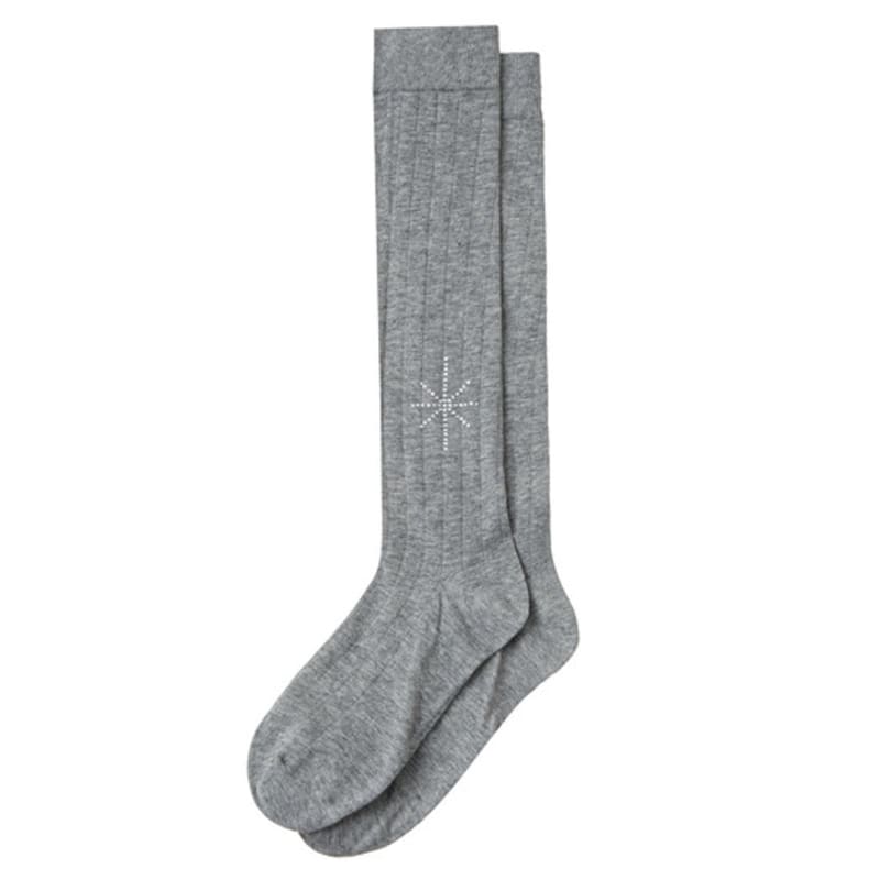 

SALTY PEBBLE GLITTERING GEM RIBBED SOCKS [grey] F