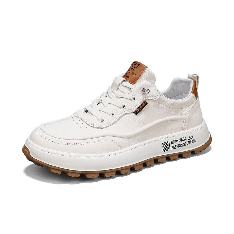 

Spring and Autumn new men s shoes non-slip commuter shoes leather surface lightweight sports shoes trend youth leisure travel work shoes 44