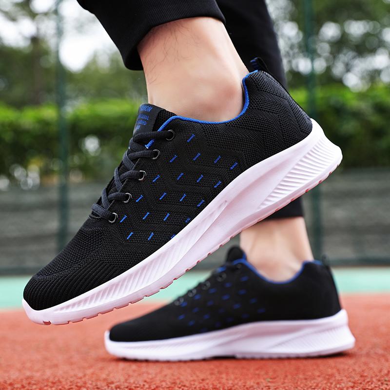 Men's Running Sports Shoes Light Knitted Jogging Shoes Breathable Outdoor Sneakers for Walking Traveling Male Trainers