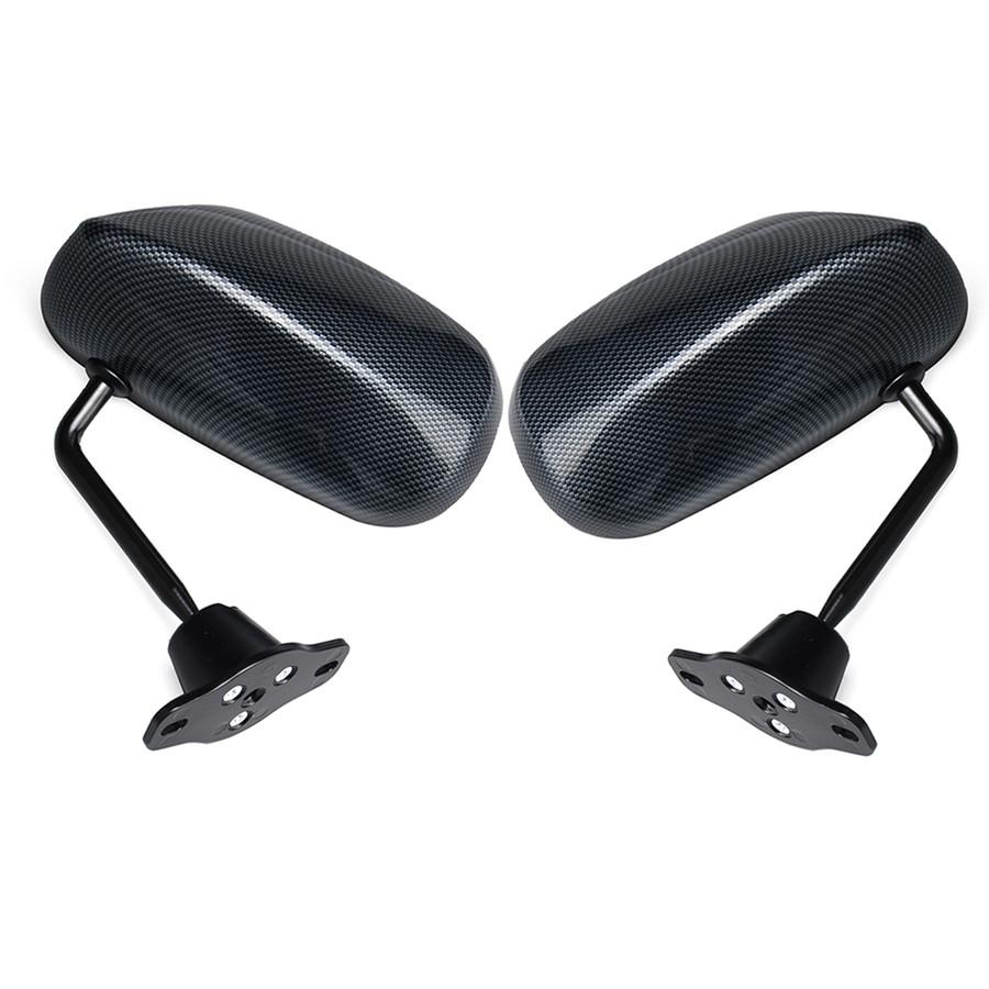 Universal 2 Pcs Carbon Fiber Vintage F1 Style Racing Car Left/Right Side Mirrors