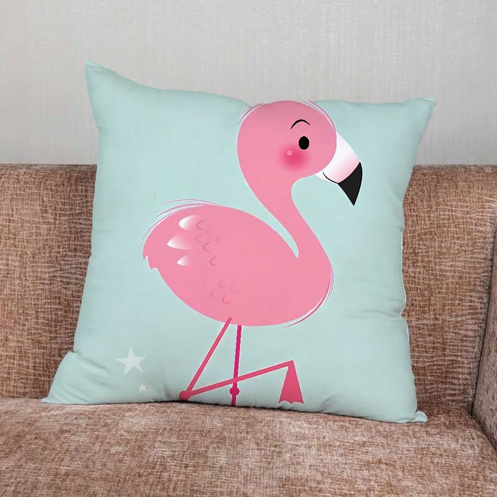 Flamingo Pillow Case For Home Bedroom Car Office Decoration Living Room Sofa Cushion Cover Suitable