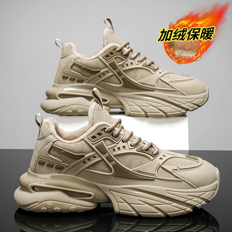 Winter new low-top velvet thickened cold-proof and warm large cotton shoes, light and comfortable dad shoes