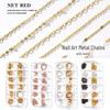 Japanese Punk Nail Art Chain Set: Thick & Thin Metal Chains with Macaron Gold, Silver Beads, Fishbone Tassel, and Fine Lock Chains